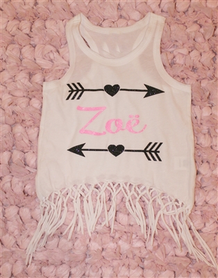 Personalized Arrow Fringe Tank