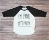 I'm Five Let's Party Raglan Tee