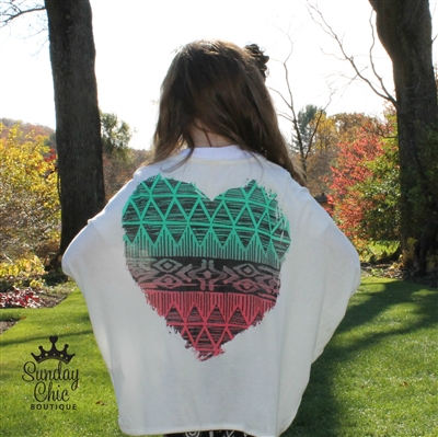 Aztec Heart Open Cardigan