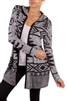 Aztec Printed Hooded Open Cardigan